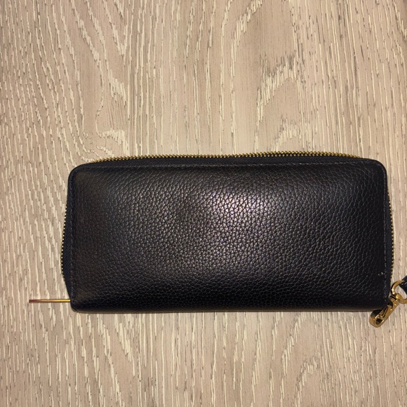 Michael Kors Black Pebbled Leather Wristlet with Gold Details - Picture 6 of 7